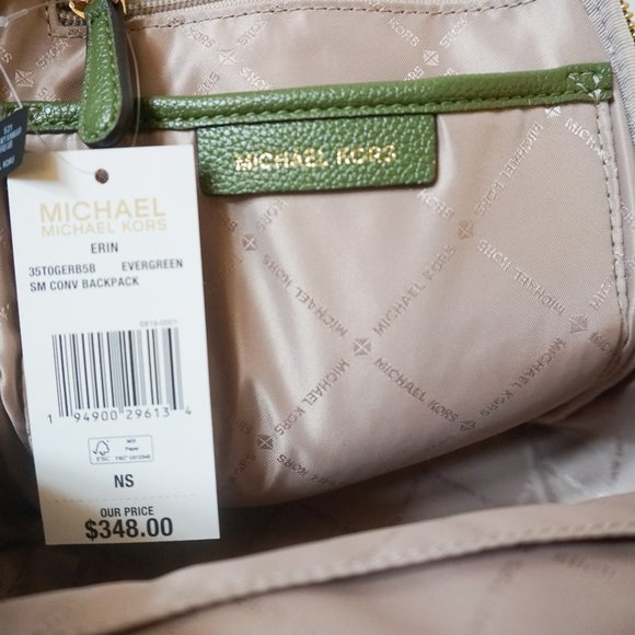 Michael Kors Erin Small Backpack MK Brown Green main image 9